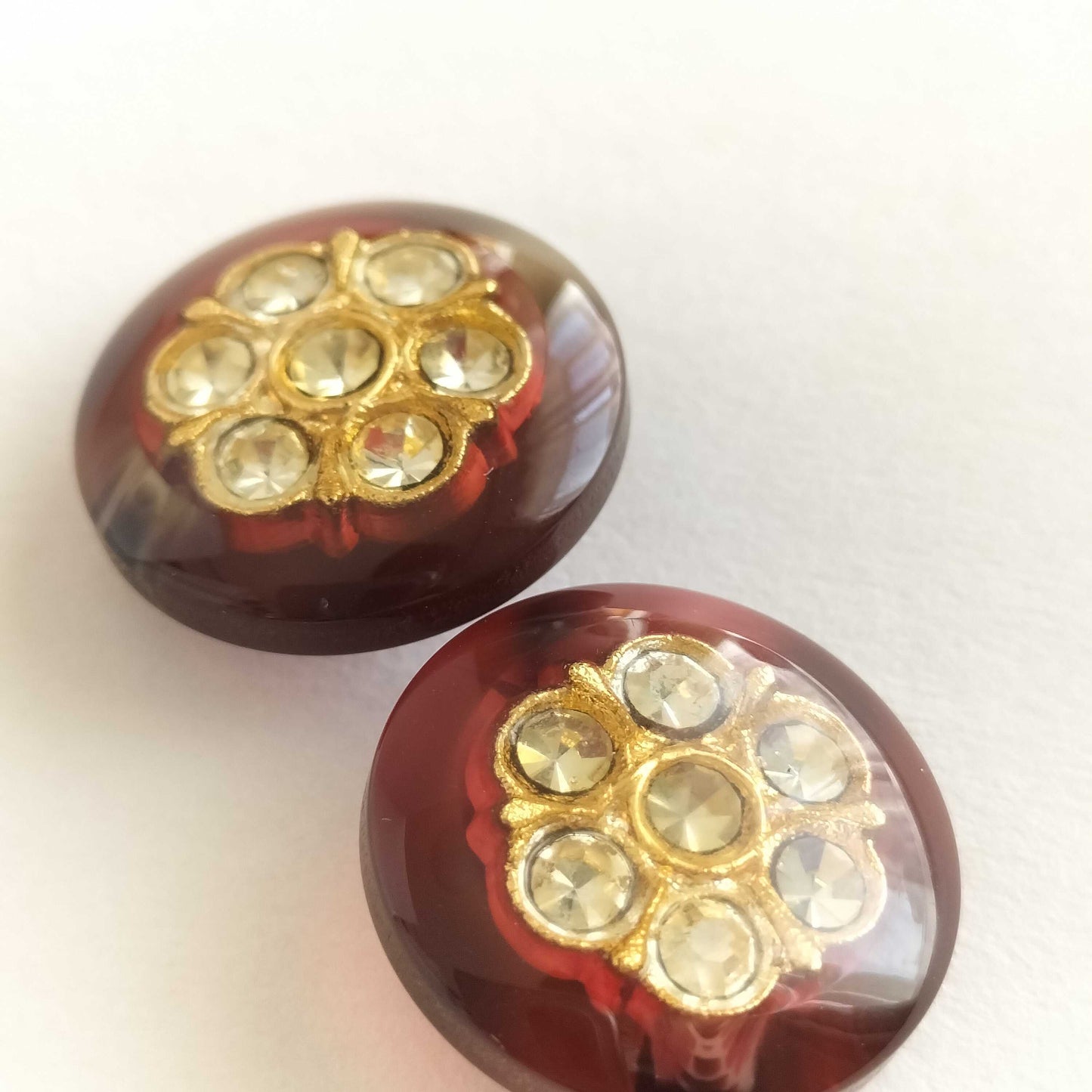 キラキララインストーン レッド マーブル Y13