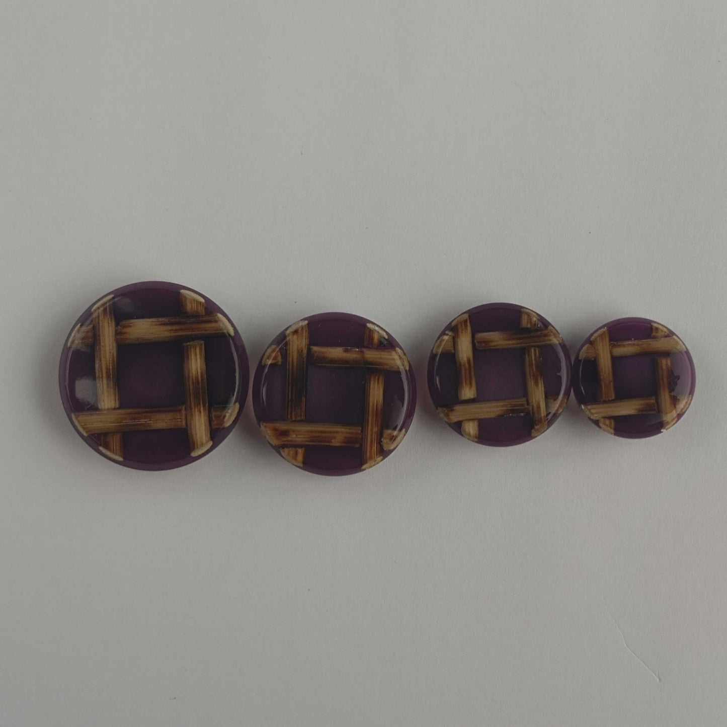 パープル　バンブー　チェック　R257