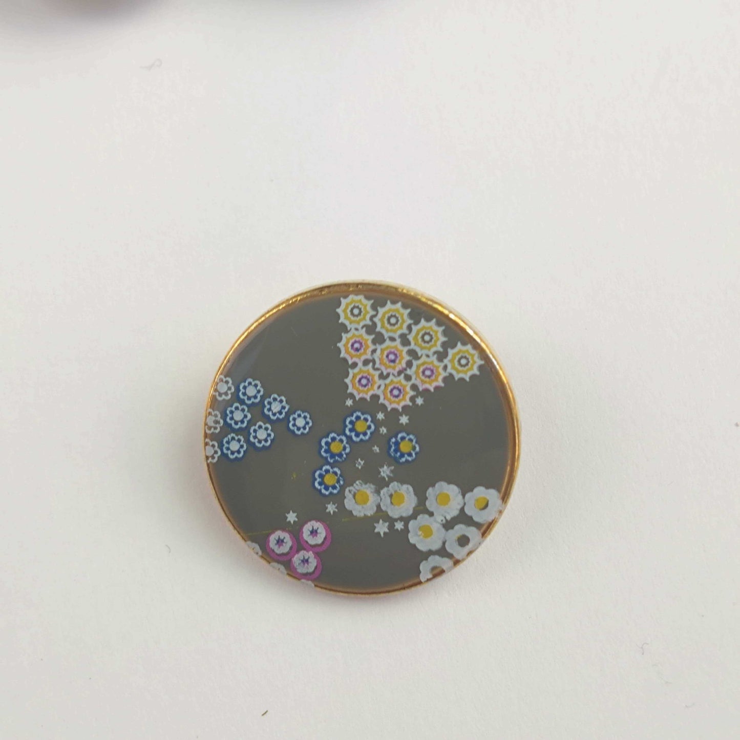 シルバー　グレー　和風　フラワー　R361